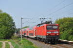 Am 21.04.2018 war 114 014 ersatzweise auf der Main-Lahn-Bahn unterwegs.