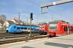425 811-7 und 143 555 und GoAhead Bayern 2 463 010-5 in Ulm am 22.04.2024.