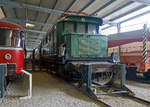 Die DB 144 084-1, ex DB E 44 084, ex DRB E 44 084, ausgestellt am 09.09.2017 in der SVG Eisenbahn-Erlebniswelt Horb (Eigentum DB Museum Nürnberg, Leihgabe an die Eisenbahnerlebniswelt Horb).