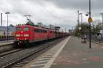 Erzbomber mit 151 095 durchfahrt Uelzen am 28 April 2016.