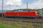 Die 152 047-7 der DB Schenker Rail Deutschland AG ist am 28.08.2014 in Kreuztal abgestellt.