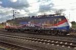 LTE Fahnenlok 189 212 wirbt für die KLV-Shuttle zwischen Rotterdam-Kijfhoek (NL) und Poznan-Franowo (PL), ein Erbgut von die ERS Railways Zeit von 189 212 -deswegen die Polnische und die