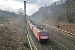 Leeren Erzbomber mit 189 074 durchfahrt Duisburg-Kaiserberg am 30 Jänner 2018.