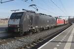 Kohlezug mit 189 096 durchfahrt am 15 Februari 2023 Blerick.