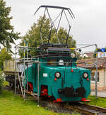 Die ehemalige E-Lok 5 der Preussen Elektra als Denkmal am 18.08.2014 in Wölfersheim-Södel.
