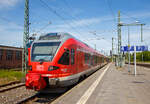 Der f�nfteilige Stadler FLIRT 429 028-4 / 429 528-3 „Hansestadt Stralsund“ der DB Regio Nordost hatte am 16 Mai 2022, als RB 18 Bad Kleine - Schwerin Hbf, den Zielbahnhof Schwerin Hbf