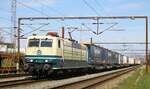 SEL 181 213-0 steht mit ihrem KLV abfahrbereit im Pattburg/Padborg 05.05.2023
