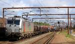 AKIEM/Green Cargo 193 482-7 mit G�terzug bestehend aus Rs Rns und Rns-z Wagen, Einfahrt Pattburg 16.06.2025 