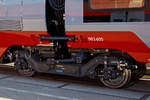  Detailbild eines Jakobs-Drehgestelles des GA 755 401 (British Rail Class 755/4), ein vierteiliger FLIRT-Triebzug mit bimodalem Antrieb (BMU) f�r Greater Anglia (GB), der von Stadler auf der