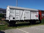 Gedeckter Güterwagen auf Schmalspur Rollböcken Spezialwagen Ghs Nr.