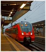 Der vierteilige Bombardier Talent 2 DB 442 705 / 205 f�hrt am 05.10.2013 bei str�menden Regen als RB 82    Elbling-Express   (Wittlich – Trier – Konz Mitte – Wellen – Perl) in