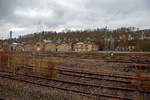 Diesen Blick (hier am 18.01.2022) auf das ehemalige AW Betzdorf (Sieg), zu Reichsbahnzeiten auch Eisenbahnausbesserungswerk (EAW), wird es wohl nicht mehr lange geben.