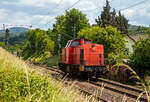 Die 203 115-1 (92 80 1203 115-1 D-SENDO) der Sendogan Bahndienste GmbH (Recklinghausen), ex DB 202 450-3, fährt am 06.06.2023 als Lz (Lokzug) bzw.
