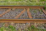 Gleis mit Y-Schwellen, S 54-Schienen und Vossloh-Klemme (Oberbau W) der KBS 461  Oberwesterwaldbahn  am 05.05.2014 bei Enspel.