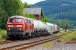   Unkrautbek�mpfungszug (Spritzzug) auf der Hellertatbahn (KBS 462) am 02.06.2012 in Herdorf.