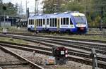 BRB (Bayerische Regiobahn) VT 218 in Augsburg am 25.10.2009.