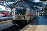 Die 147 592 (91 80 6147 592-0 D-DB – IC 4877) der DB Fernverkehr AG fährt am Morgen des 01 Juli 2025, mit dem IC 2040 (Münster Hbf – Köln Hbf – Koblenz Hbf - Stuttgart
