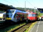 27.09.2009 am Betzdorfer Bahnhof alt und modern nebeneinander.