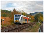   Ein von drei Stadler GTW 2/6 der Hellertalbahn als RB 96 (Hellertalbahn) Dillenburg-Haiger-Burbach-Neunkirchen-Herdorf-Betzdorf/Sieg, f�hrt �ber die gleichnamentliche Strecke Hellertalbahn (KBS