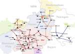 Die ab Dezember 2014 gültige Streckenkarte der HLB (Hessischen Landesbahn).