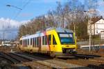   Der VT 267 (  95 80 0648 167-4 D-HEB / 95 80 0648 667-3 D-HEB) ein Alstom Coradia LINT 41 der HLB (Hessische Landesbahn), ex Vectus VT 267, fährt am 17.01.2015 als RB 93  Rothaarbahn  (Bad