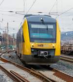   Der VT 267 (95 80 0648 167-4 D-HEB / 95 80 0648 667-3 D-HEB) ein Alstom Coradia LINT 41 der HLB (Hessische Landesbahn), ex Vectus VT 267, am 14.02.2015 als RB 93 Rothaarbahn (Bad Berleburg -