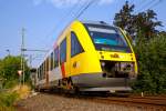   Der VT 256 ein  Alstom Coradia LINT 41 der HLB (Hessische Landesbahn) fährt am 03.07.2015, als RB 95  Sieg-Dill.Bahn  Au/Sieg - Siegen - Dillenburg von Betzdorf/Sieg weiter in Richtung Siegen.