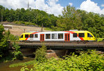   Der VT 209 ABp (95 80 0640 109-4 D-HEB) ein Alstom Coradia LINT 27 der HLB (Hessische Landesbahn) erreicht nun bald (05.06.2016), als RB 90   Westerwald-Sieg-Bahn  (Westerburg - Altenkirchen -