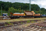 Kippwagen MK 45 DH „LW-Kipper“, 37 80 3832 020-6 D-KAF, der Gattung Rlps, der KAF Falkenhahn Bau AG, Kreuztal (ehemaliger Wagen der Leonhard Weiss) abgestellt am 24 August 2025 in