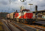   Die KSW 47  (92 80 1271 027-5 D-KSW), ex D 2 der HFM, eine Vossloh G 1000 BB der Kreisbahn Siegen-Wittgenstein ), fährt am 11.03.2019 mit einem kurzen Coilgüterzug von Betzdorf/Sieg in