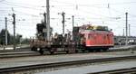 Turmtriebwagen 702 kommt, um den Schaden an der Obeleitung zur Jubil�umsparade 150 Jahre Deutsche Eisenbahn in N�rnberg am 1.09.1985 zur Reparatur.