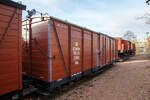 Ehemaliger vierachsiger 750 mm-Schmalspur gedeckter Güterwagen K.Sächs.Sts.E.B.