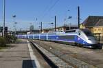 TGV 4719 verlasst Metz-Ville am 28 März 2017.