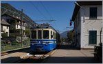 Der Ferrovia Vigezzina SSIF ABe 6/6 33 Sempione erreicht als Regionalzug 756 Malesco.