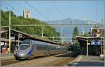 Ein FS ETR 610 nach Milano bei der Durchfahrt in Vevey.