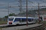 Triebzüge der ETR 563 fährt in den Bahnhof von Triest ein.