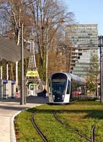 - Ein tramhaftes Jahr - Unerwarteter weise lie� die Sonne sich am 11.12.2018 in der luxemburgischen Hauptstadt blicken, sodass der Stra�enbahnwagen von LUXTRAM S.A.