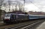 Extrazug mit 189 096 verlässt am 2 Februar 2008 ´s Hertogenbosch.