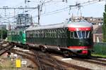 Sonderleistung von NS(M) 273 am 13 Mai 2023; ein Transport von ein noch alterer triebzug aus Blerick �ber Tilburg-Nijmegen-Deventer und Amersfoort nach Utrecht wurde storniert wegen Panne an den