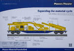 Technische-Schautafel zu der Plasser MaterialTransferUnit / Materialfördereinheit präsentiert von Plasser & Theurer auf der iaf 2022 in Münster (hier am 31.05.2022).