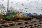 Die an die LTE Logistik- und Transport GmbH (Graz) vermietete Siemens Vectron MS 193 232 (91 80 6193 232-6 D-ELOC) der European Locomotive Leasing (Wien), mit Werbung „From Port 2 Port - 100.te
