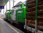 In echter Doppeltraktion fahren die beiden V 100 (ex DB BR 211), V100.54 und V100.53 der SETG - Salzburger Eisenbahn Transportlogistik GmbH (auch S-Rail GmbH oder S-Fleet GmbH), mit einem