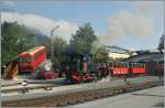 Die Achenseebahn Zahnradbahnlok N� in einem interesssanten Umfeld in Jenbach.