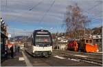 W�hrend auf Gleis 1 in Blonay der CEV MVR ABeh 2/6 7507 wendet, steht auf Gleis 4 der CEV X rot 91 und der 1911 gebauten CEV HGe 2/2 N� 1 f�r die Schneer�umung auf der Strecke Blonay - Les Pl�iades