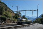 Der  Blaue Pfeil  der BLS, der BCFe 4/6 736 erreicht als Regio Express Lalden.