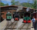 Sieben auf einen Streich: Während mein Zug nach Blonay ausfährt, dampfen im Hintergrund die G 2x 2/2 105 und die kleine g 2/  N° 4.