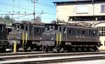 SBB Ae 4/7 Nr.10 936 und Ae 3/6 I Nr.10 637 in Rorschach am 14.08.1980.