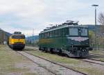 SVG: Zwei Leihgaben von verschiedenen L�ndern vor der Museumshalle der Eisenbahn Erlebniswelt Horb am Neckar am 25.