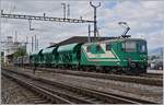 Die BAM MBC Re 4/4 II (91 85 4420 506-8 CH-MBC) wartet in Gland mit einem Leerzug* auf die Rückfahrt nach Apples.