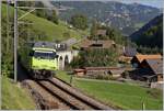  Die BLS Re 465 002 ist bei Garstatt mit ihrem GoldenPass Express GPX von Interlaken Ost nach Montreux unterwegs.